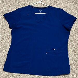 Koi Women’s Next Gen Deep Blue Scrub Top — Size Medium